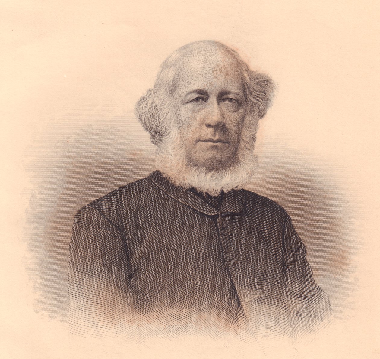 Portræt af den amerikanske vejleder og metodistbiskop Erastus Wentworth (1813-1886), gravering af FE Jones fra ladies Repository, USA, omkring 1870 af J.B. and Brown J. Rowbotham
