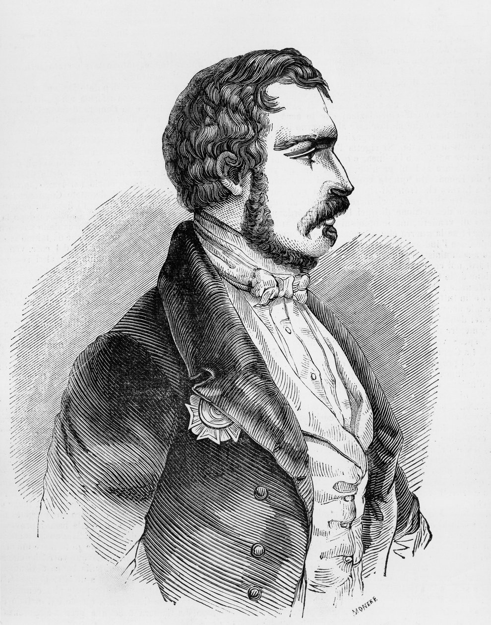 Portræt af Charles-Louis Napoleon Bonaparte, eller Napoleon III (1808-1873), præsident for den anden franske republik fra 1848 til 1852 og kejser af det andet franske imperium fra 1852 til 1870, gravering af J.B. and Brown J. Rowbotham