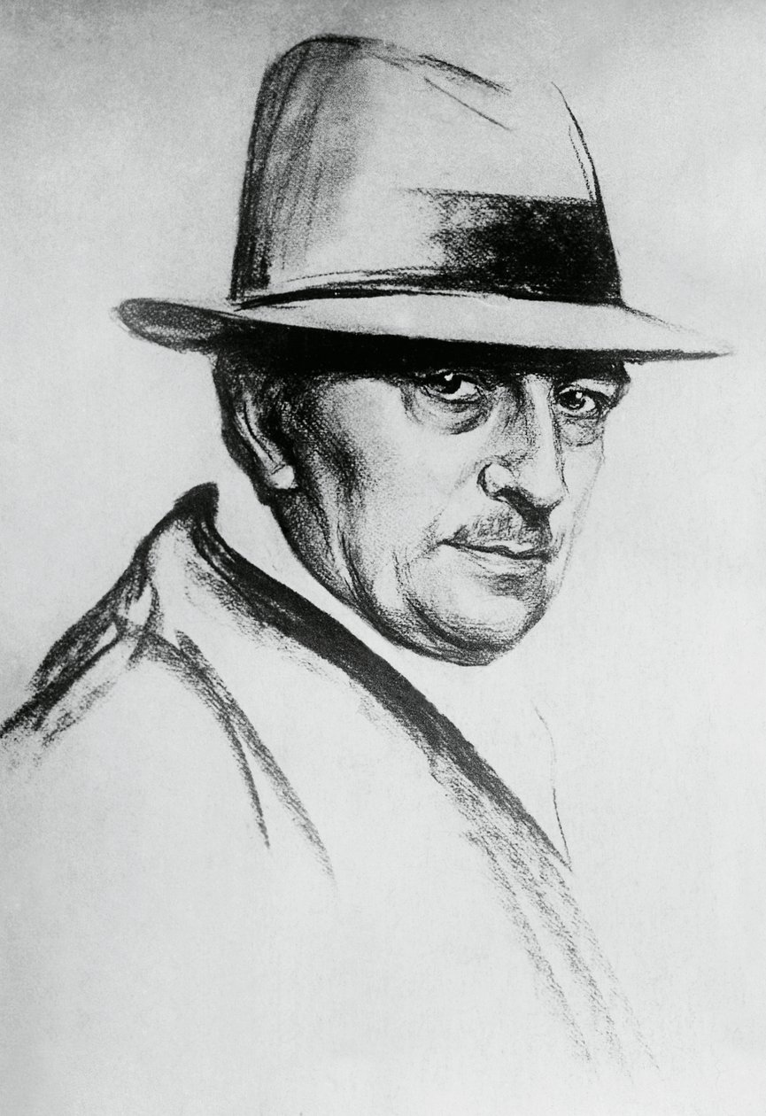 Portræt af Dario Niccodemi (1874-1934), italiensk dramatiker og forfatter af J.B. and Brown J. Rowbotham
