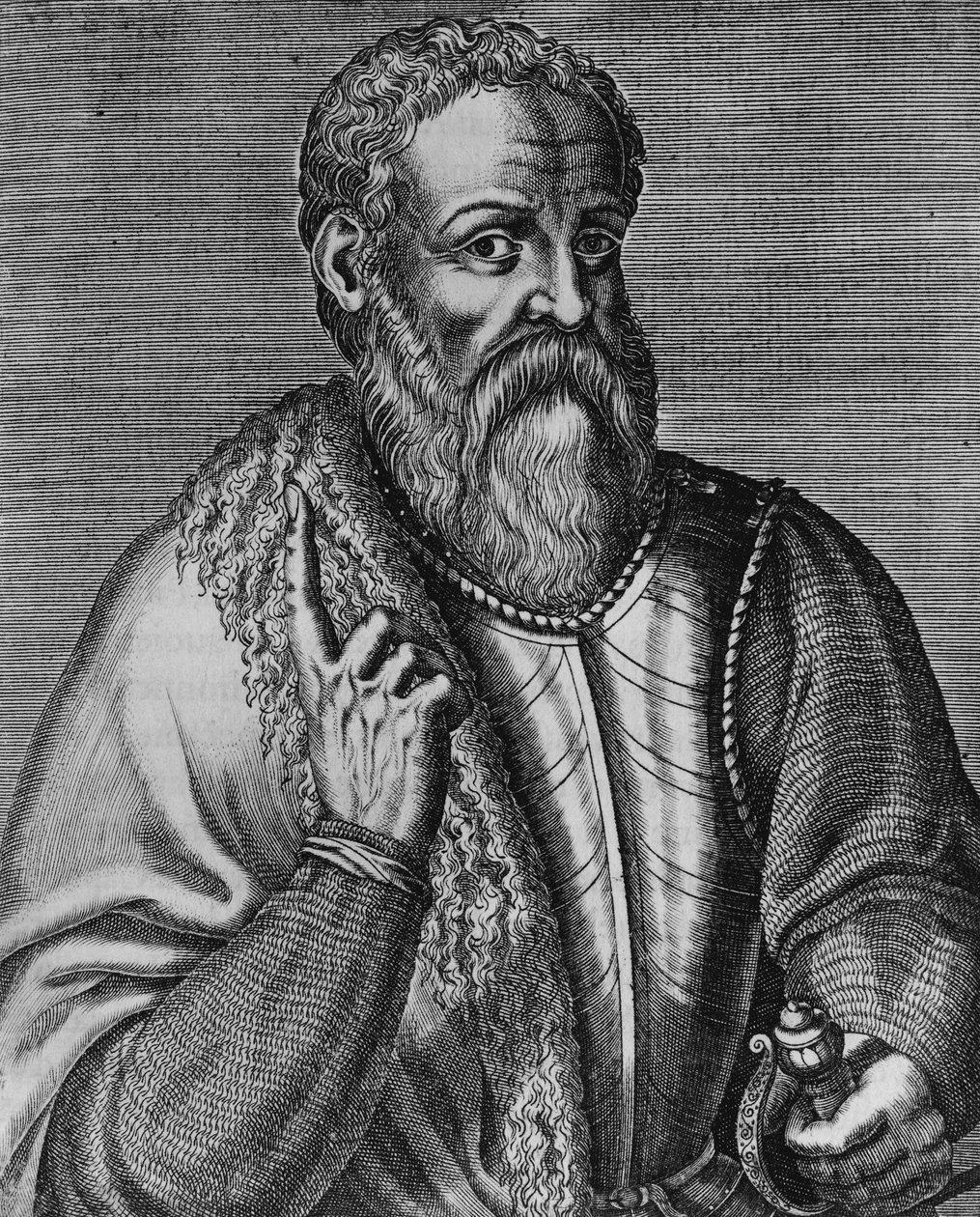 Portræt af Hernan Cortes (1485-1547), spansk conquistador, gravering af J.B. and Brown J. Rowbotham