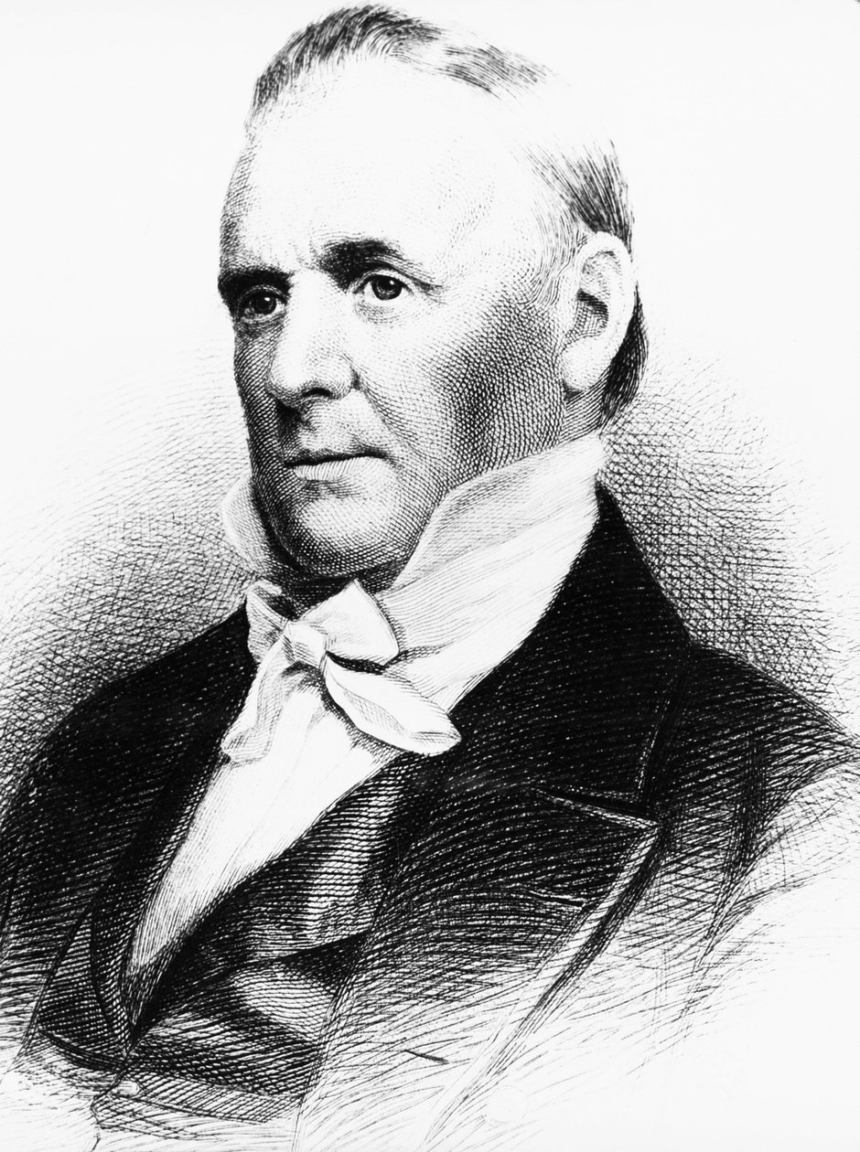 Portræt af James Buchanan (1791-1868), amerikansk advokat, diplomat og politiker, der tjente som 15. præsident for USA fra 1857 til 1861, gravering af J.B. and Brown J. Rowbotham