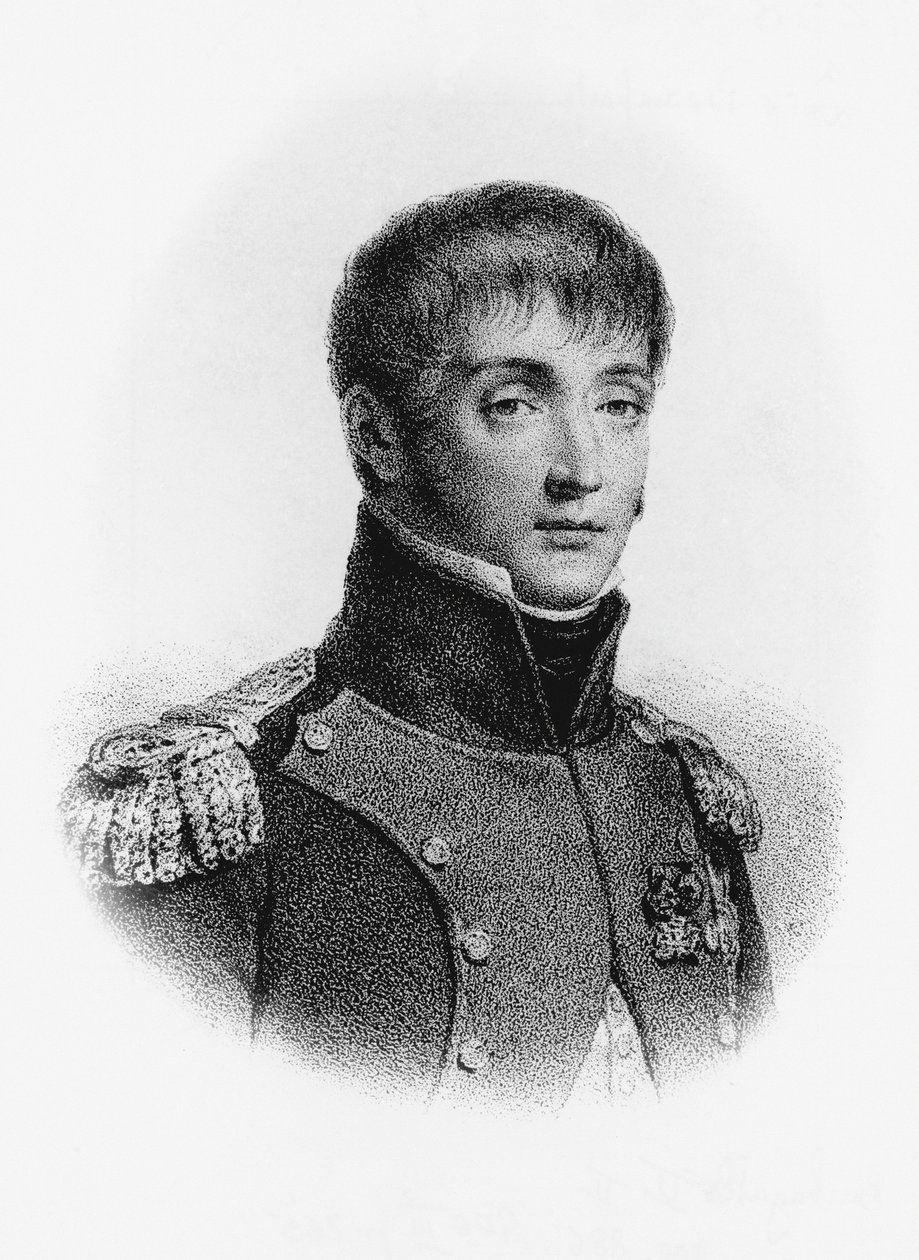 Portræt af Louis Bonaparte (1778-1846), fransk soldat og konge af Holland fra 1806 til 1810, gravering af J.B. and Brown J. Rowbotham