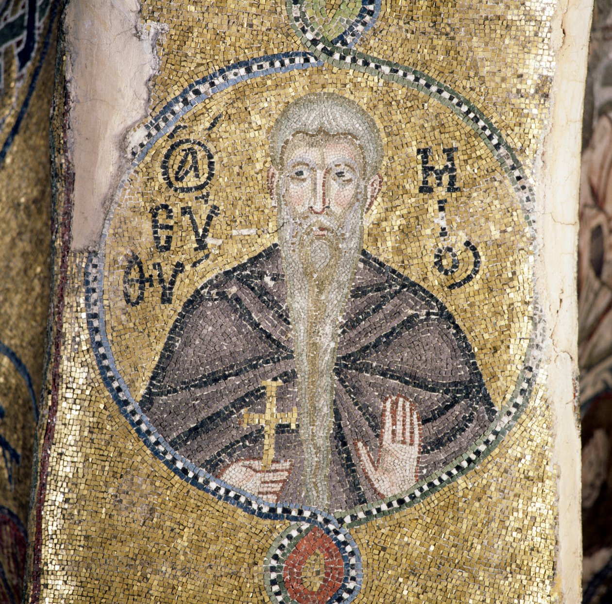 Hellig, mosaik i katholikon (hovedkirke) i Nea Moni kloster (Unescos verdensarvsliste af J.B. and Brown J. Rowbotham