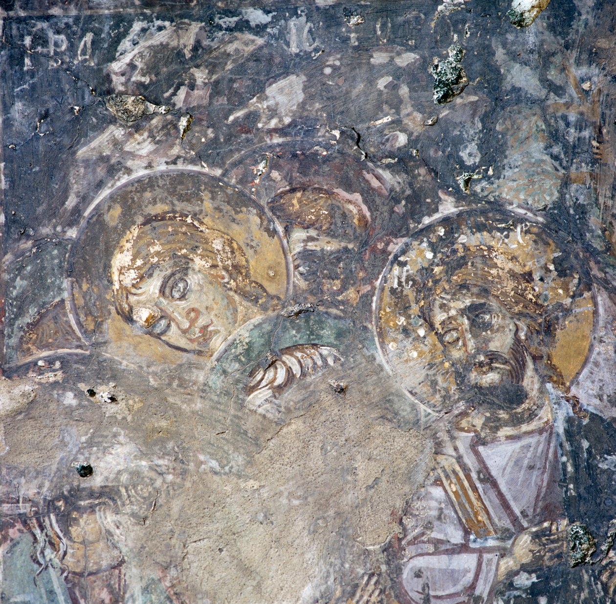 Hellige, fresko i kirken i Kandanos, Kreta, Grækenland (foto) af J.B. and Brown J. Rowbotham