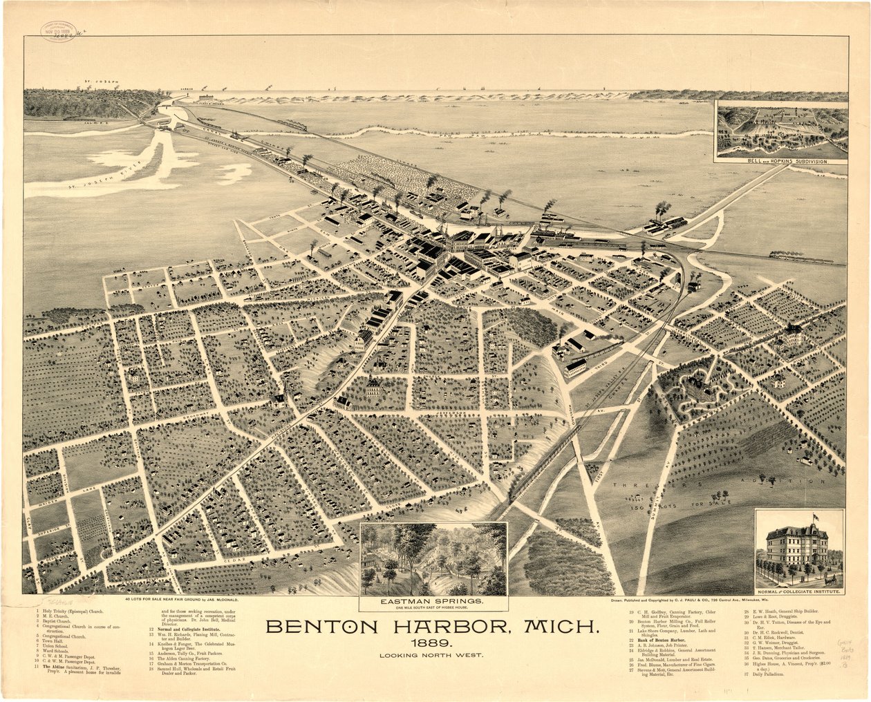 Benton Harbor, Mich. 1889. af C.J. Pauli and Co.