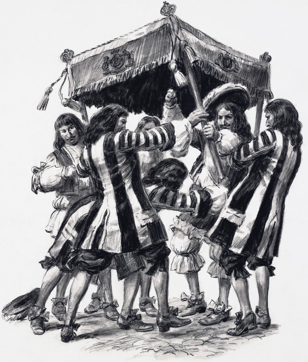 Kroning af Charles II (gouache på papir) af C.L. Doughty