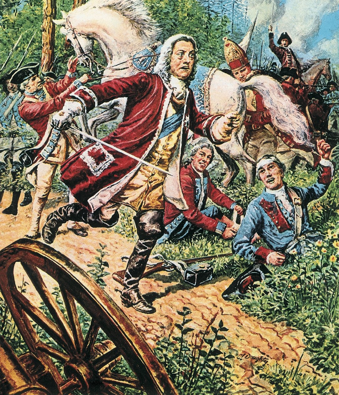 George II i slaget ved Dettingen af C.L. Doughty
