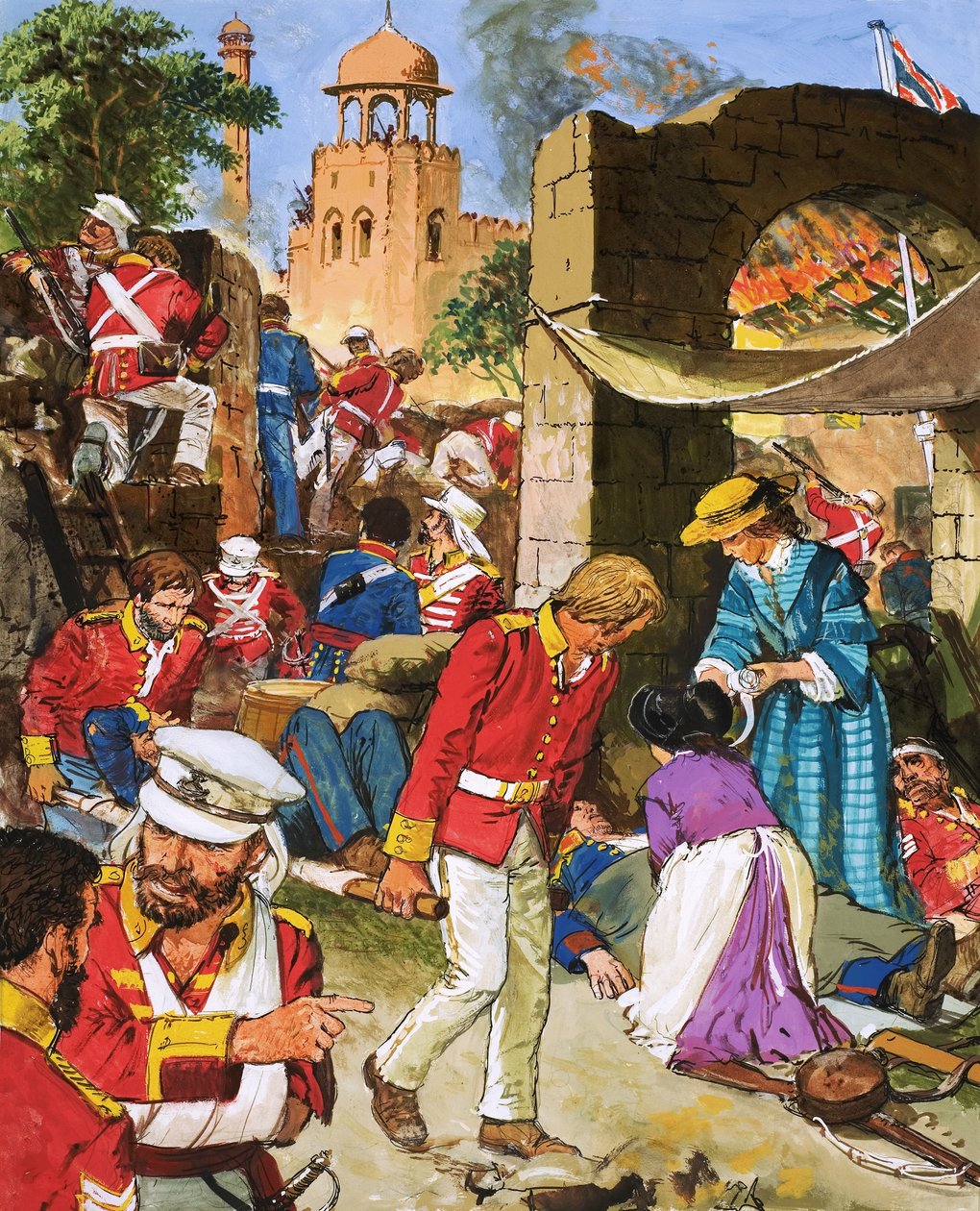 Situationen for de britiske styrker ved Cownpore blev værre for hver dag. af C.L. Doughty