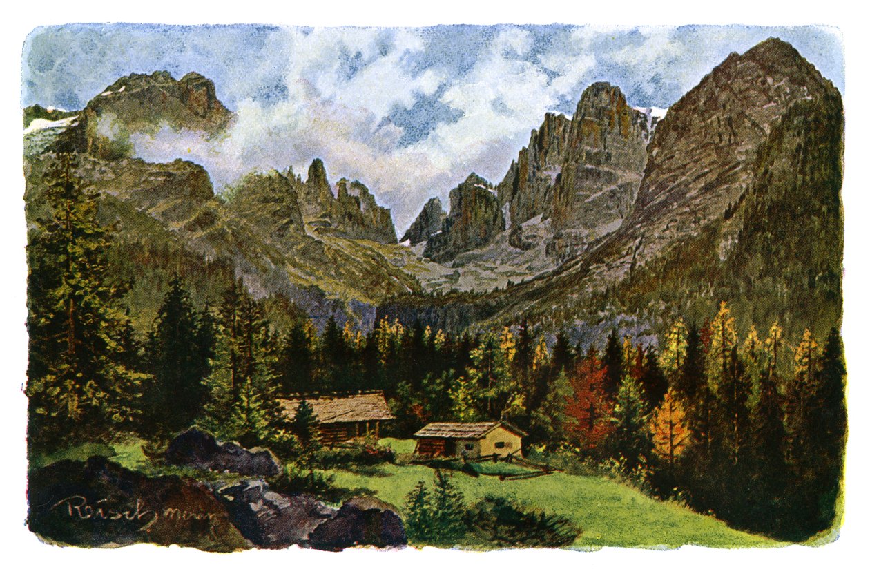 Nambino-søen og Brentagruppen, Tyrol, 1901 af CM Reisch