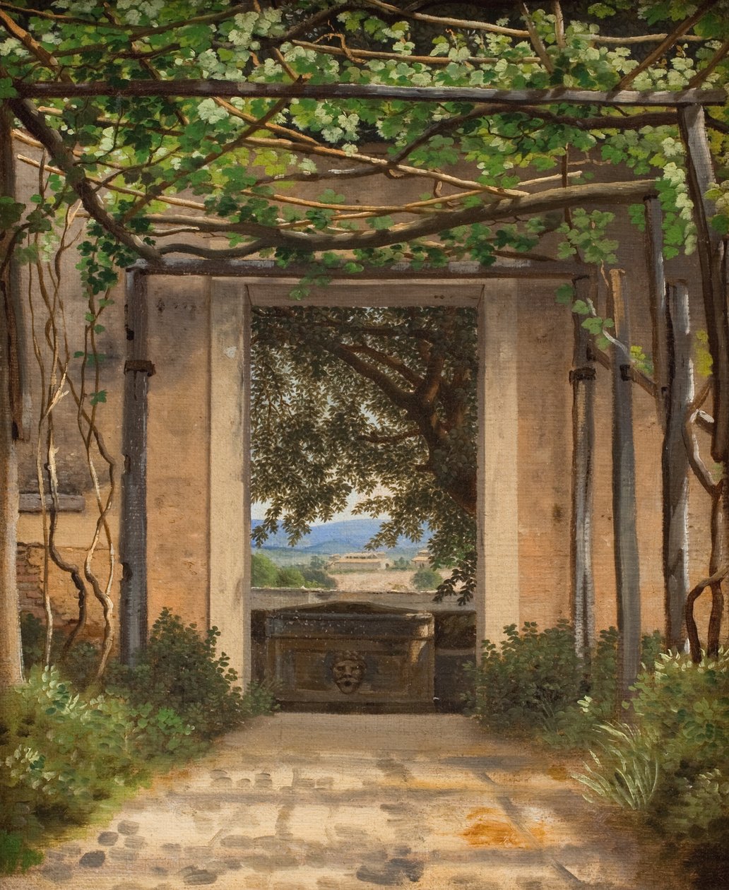 En pergola, Italien af Christoffer Wilhelm Eckersberg