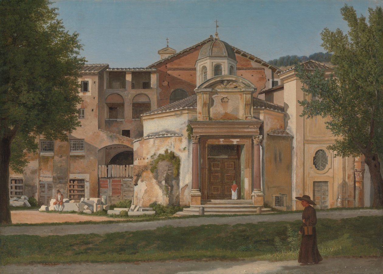 Et afsnit af Via Sacra, Rom Kirken af de hellige Cosmas og Damian, ca. 1814-15. af Christoffer Wilhelm Eckersberg