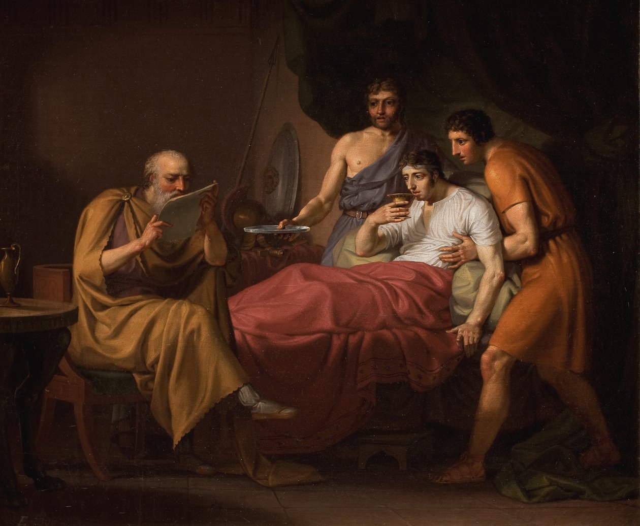 Alexander den Store på sin sygeleje af Christoffer Wilhelm Eckersberg