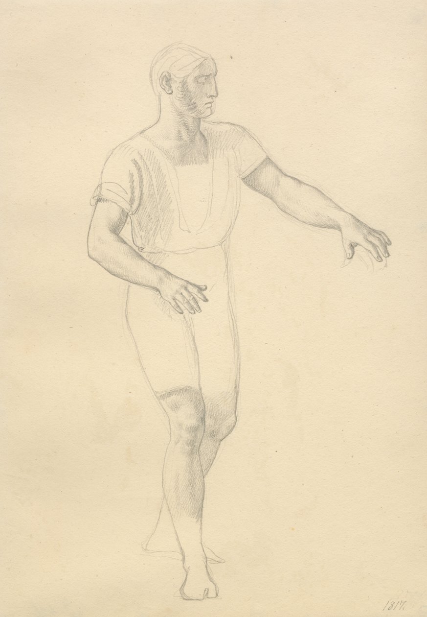 Balders død - studie til Hødur. af Christoffer Wilhelm Eckersberg