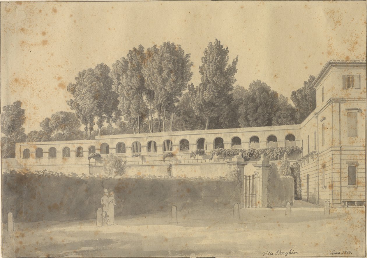 Casino del Muro Torto i Villa Borgheses har, Rom af Christoffer Wilhelm Eckersberg