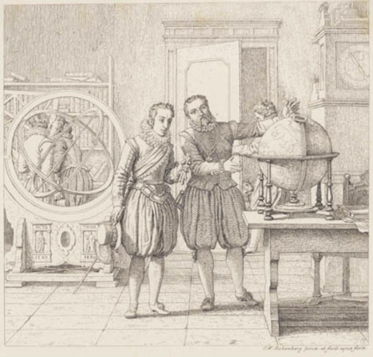Christian IV besøger Tycho Brahe på Uranienborg af Christoffer Wilhelm Eckersberg