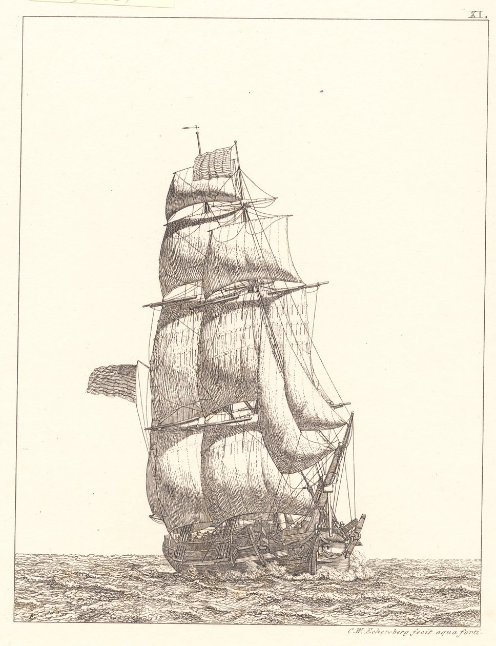 En nordamerikansk brig af Christoffer Wilhelm Eckersberg