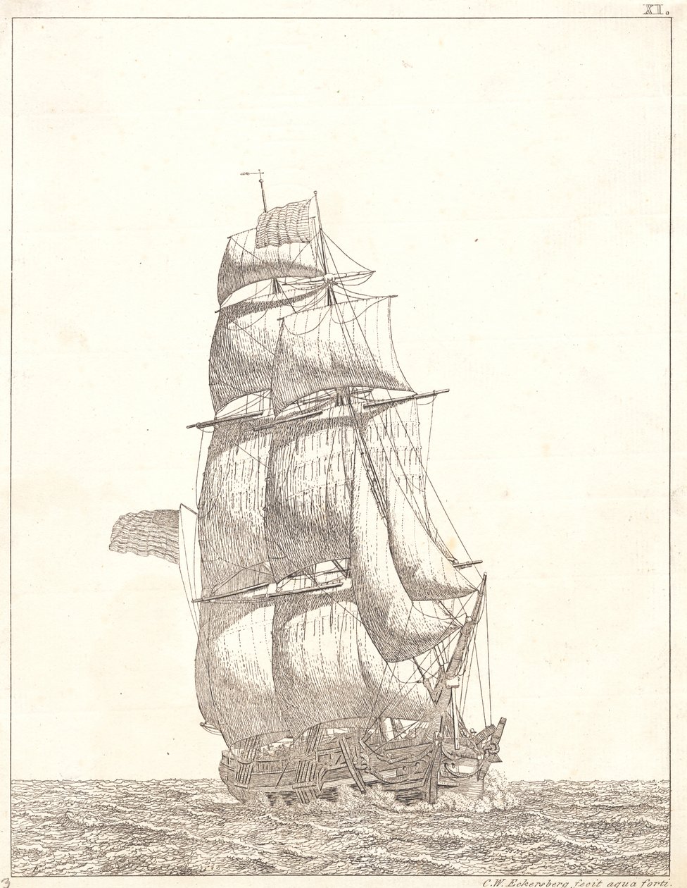 En nordamerikansk brig af Christoffer Wilhelm Eckersberg