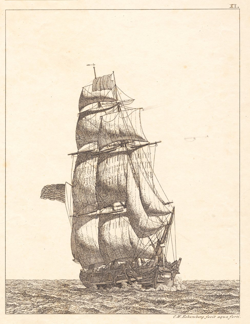 En nordamerikansk brig af Christoffer Wilhelm Eckersberg