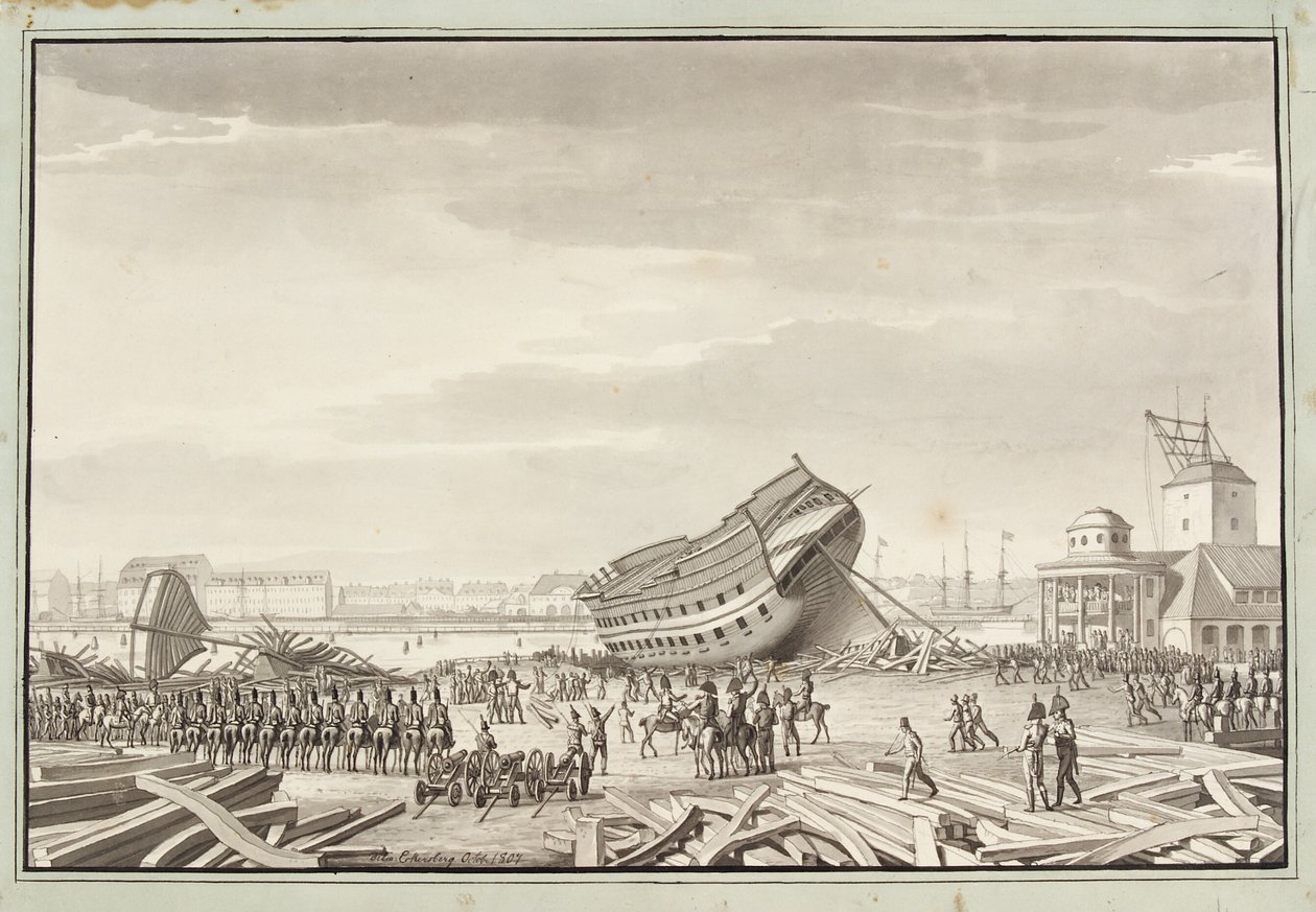 Englændernes sidste dåd i København af Christoffer Wilhelm Eckersberg