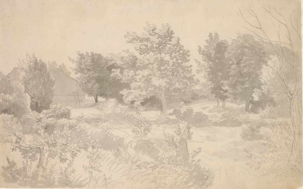 Et indelukke med træer af Christoffer Wilhelm Eckersberg