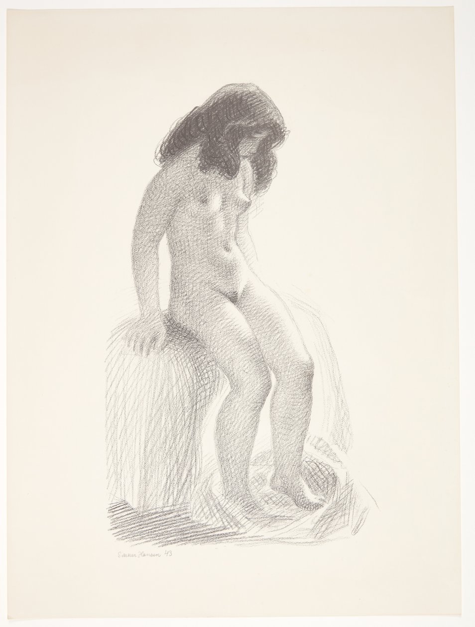 Fra en forstue. Forstudie til "Linearperspectiven, Tavle VI" af Christoffer Wilhelm Eckersberg