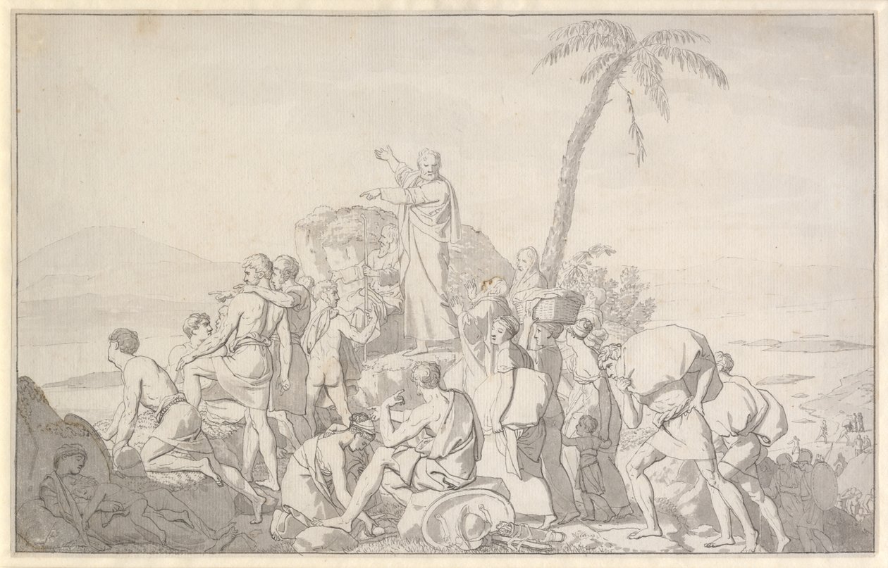 Moses deler vandene og Faraos hær er opslugt af Christoffer Wilhelm Eckersberg