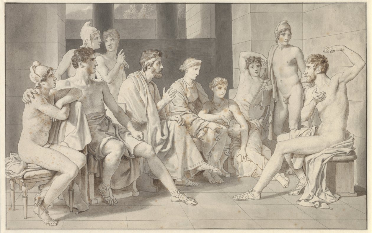 Odysseus hos Alkinoos beretter om sit liv af Christoffer Wilhelm Eckersberg