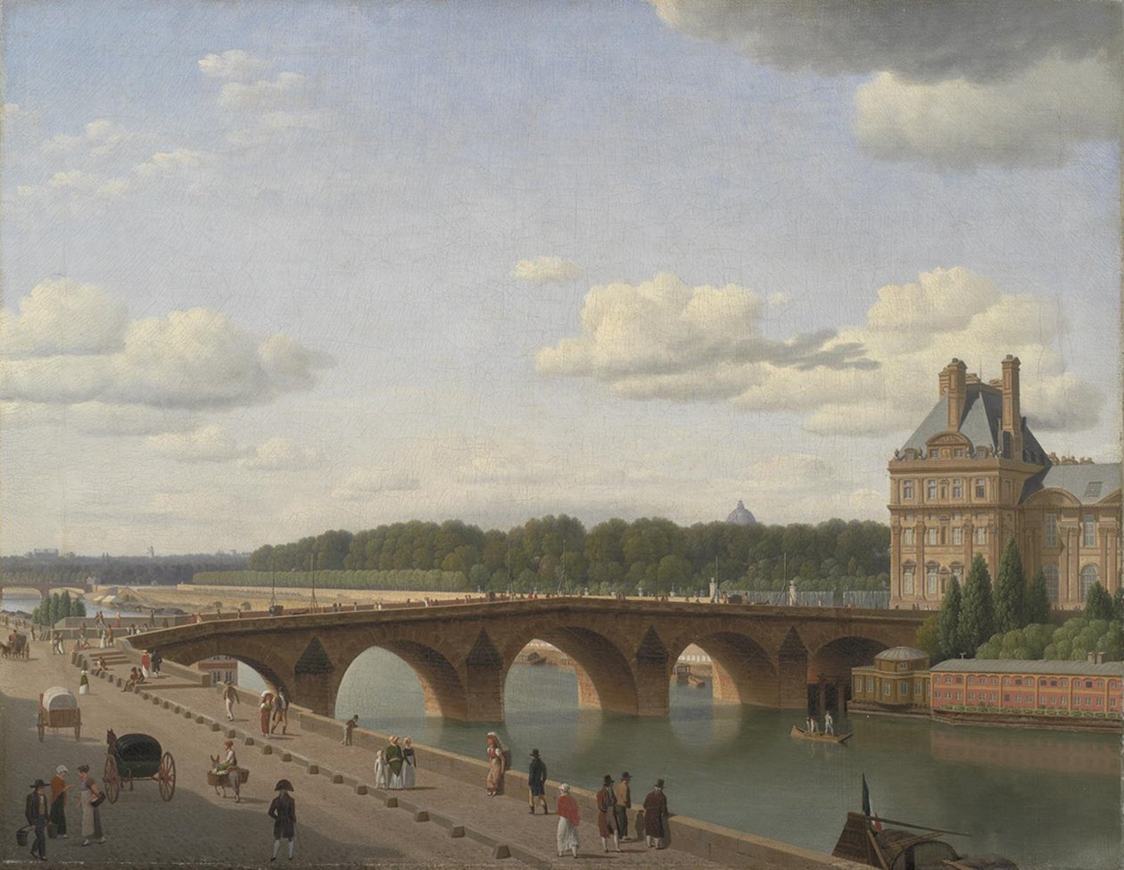 Pont Royal set fra Quai Voltaire af Christoffer Wilhelm Eckersberg