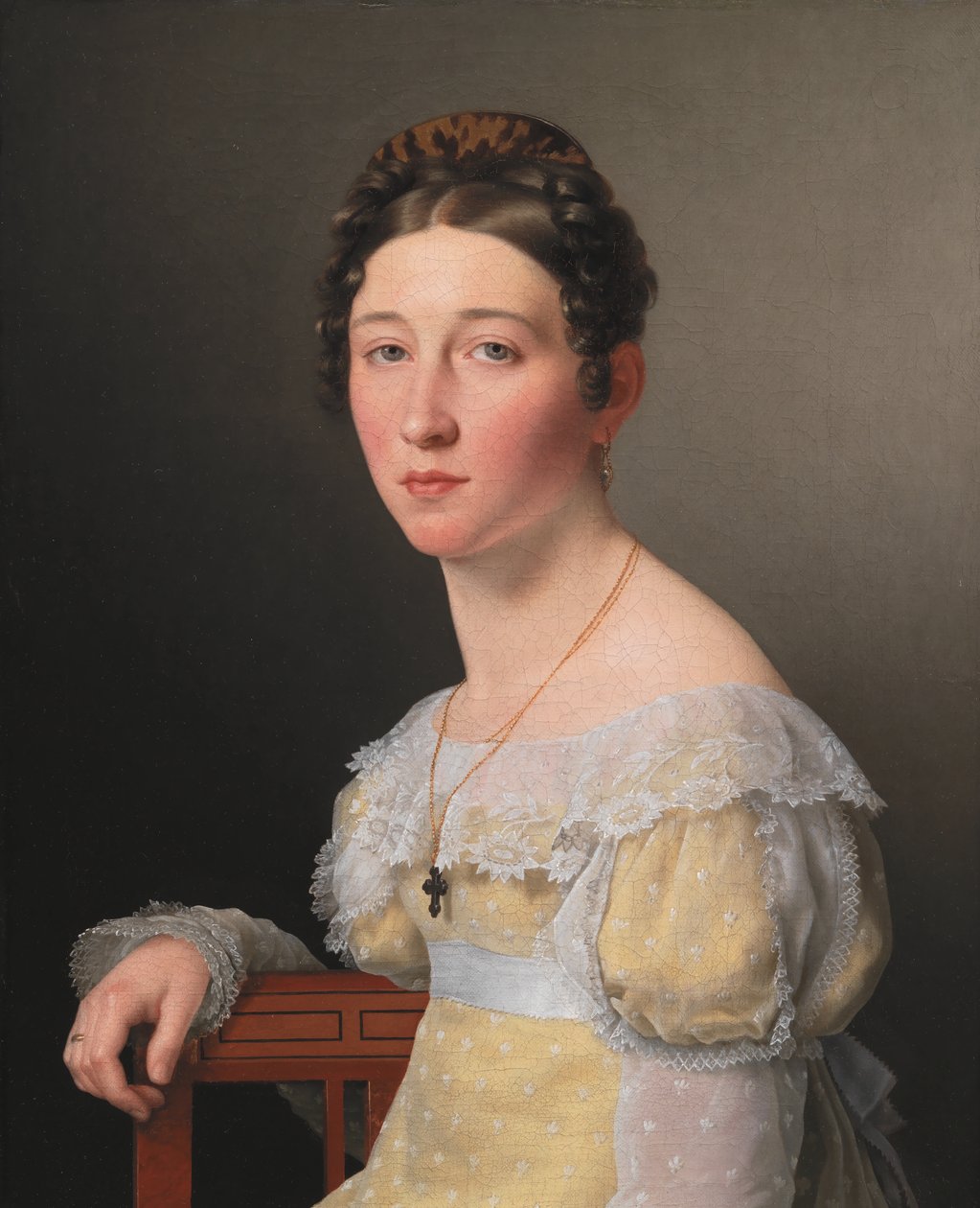Portræt af Emilie Henriette Massmann, Trolovet af Frederik Wilhelm Caspar von Benzon af Christoffer Wilhelm Eckersberg