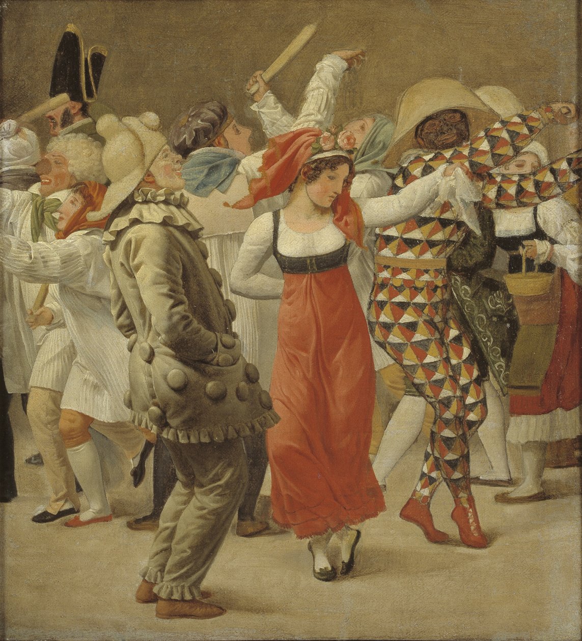 Karnevallet i Rom. Fragment af Christoffer Wilhelm Eckersberg
