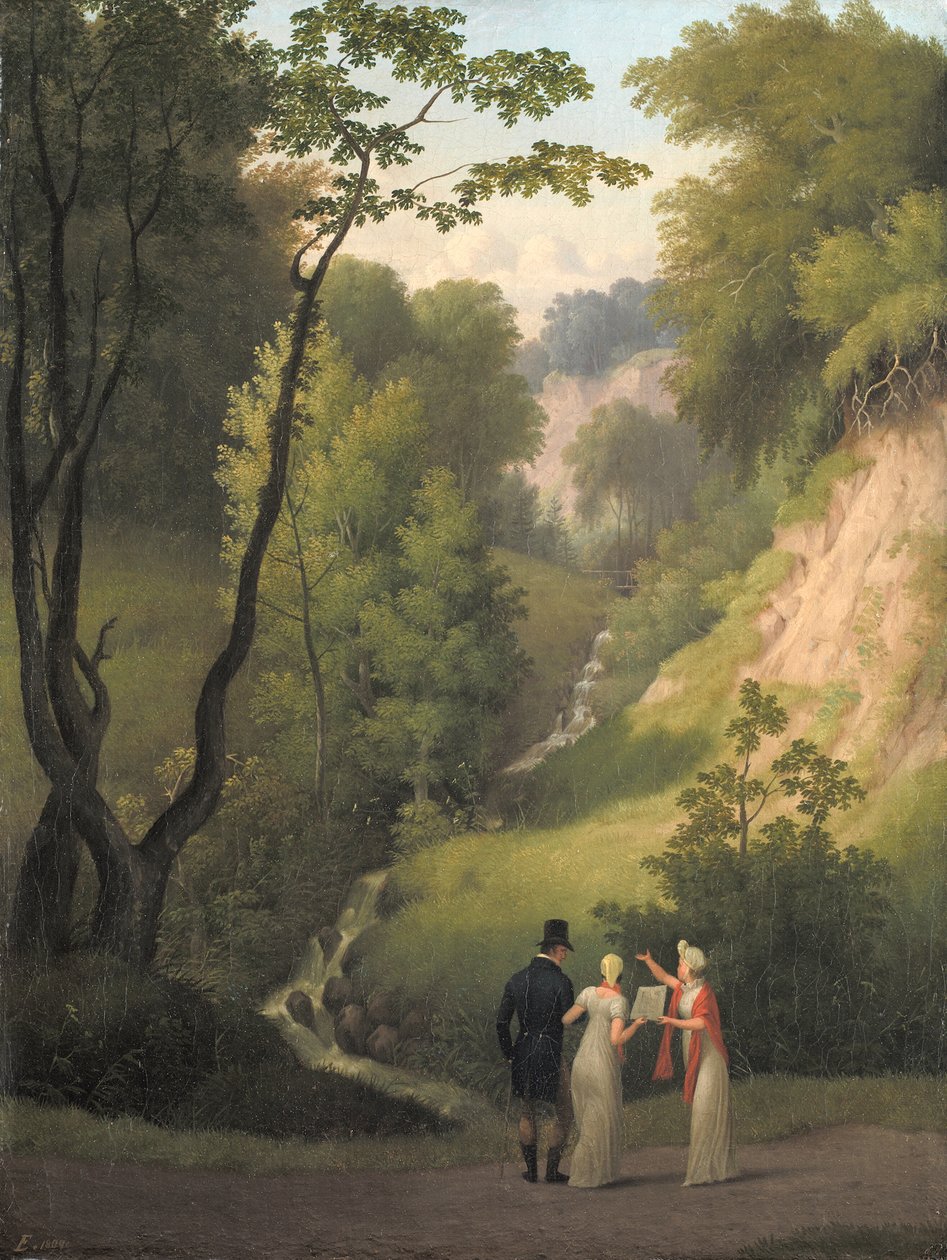 Djævlekløften på Liselund Gods. Øen Møn af Christoffer Wilhelm Eckersberg