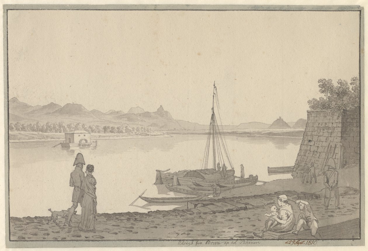 Udsigt fra Bonn op ad Rhinen af Christoffer Wilhelm Eckersberg