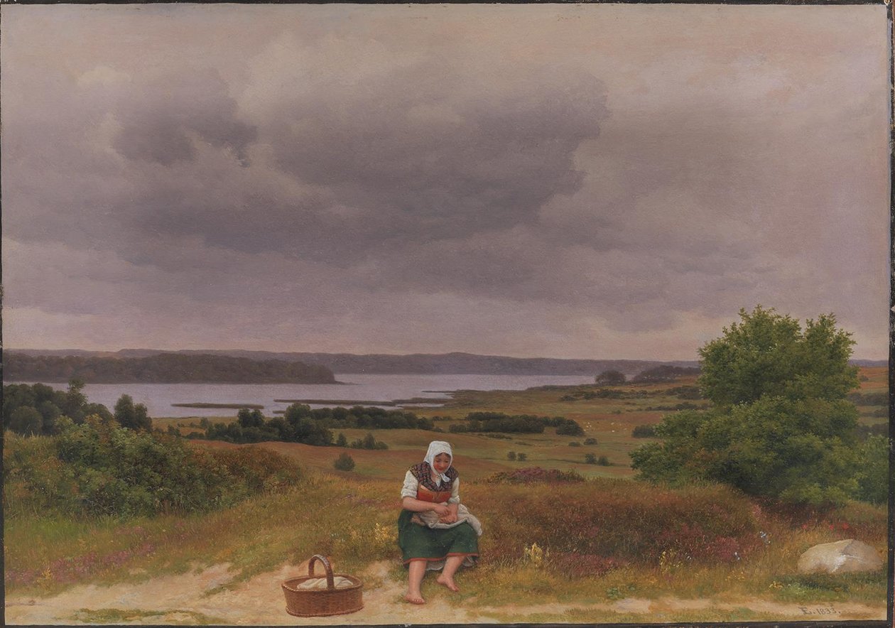 Udsigt over Lake Fire nær Rudersdal, Nordsjælland af Christoffer Wilhelm Eckersberg