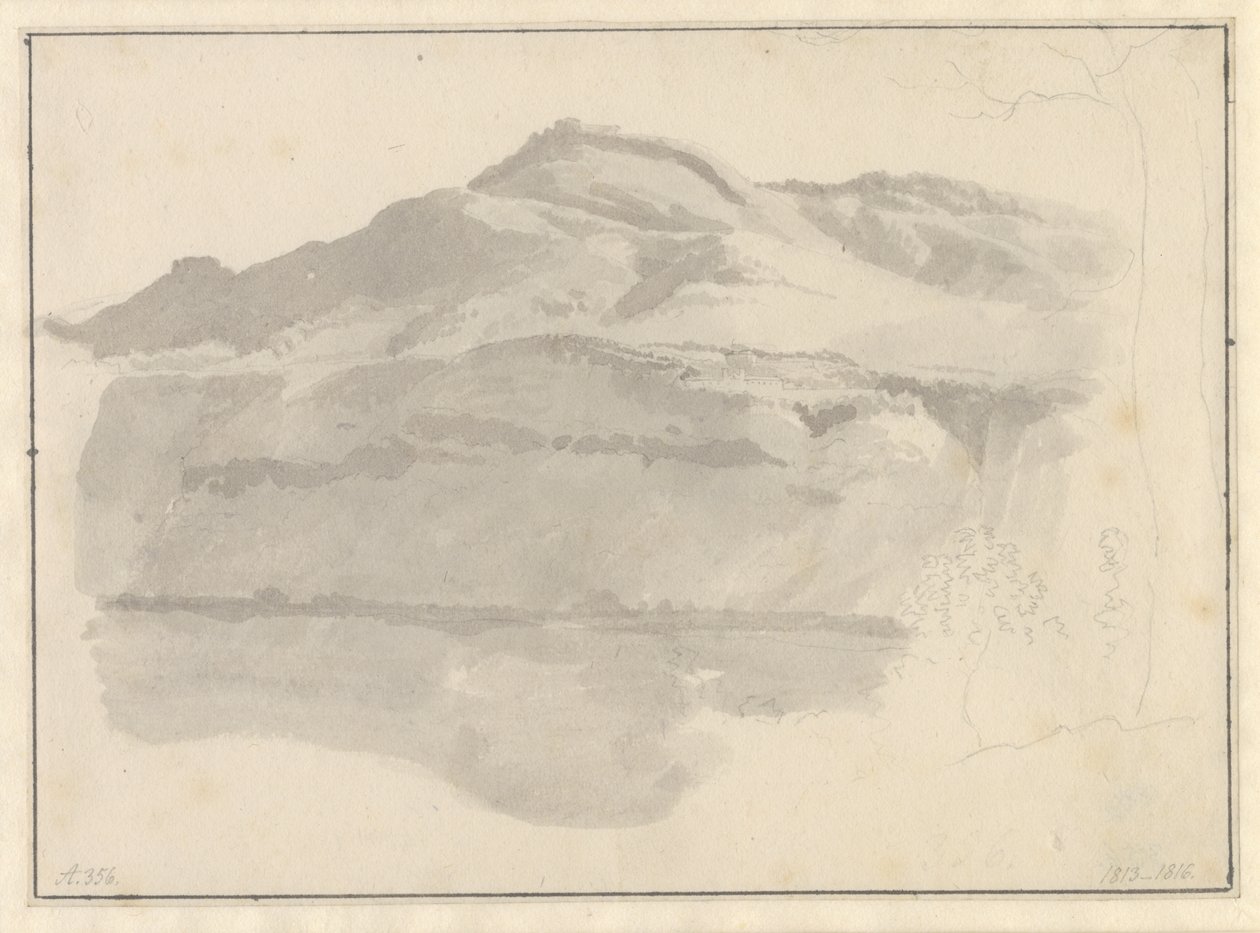 Udsigt over søen Albano af Christoffer Wilhelm Eckersberg