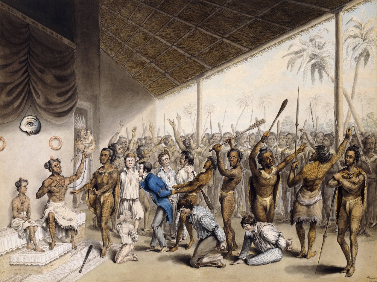En indfødt høvding beordrede europæere til døden, 1817 af C. Bray