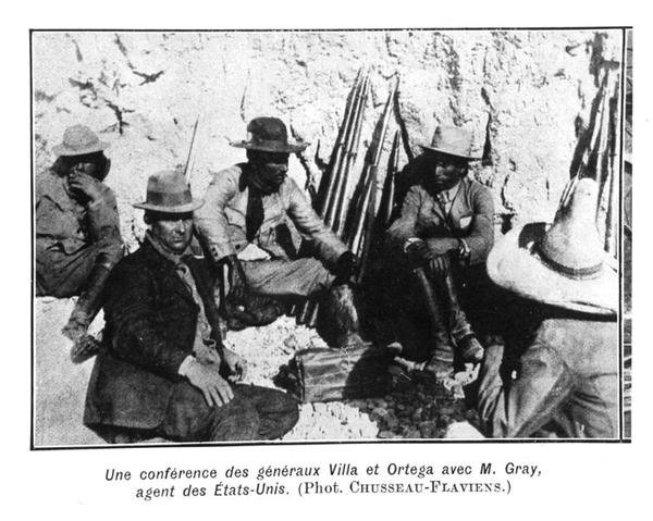 Generals Villas møde (ca. 1877-1923) Ortega og den amerikanske repræsentant, hr. Gray af C. Chusseau Flaviens