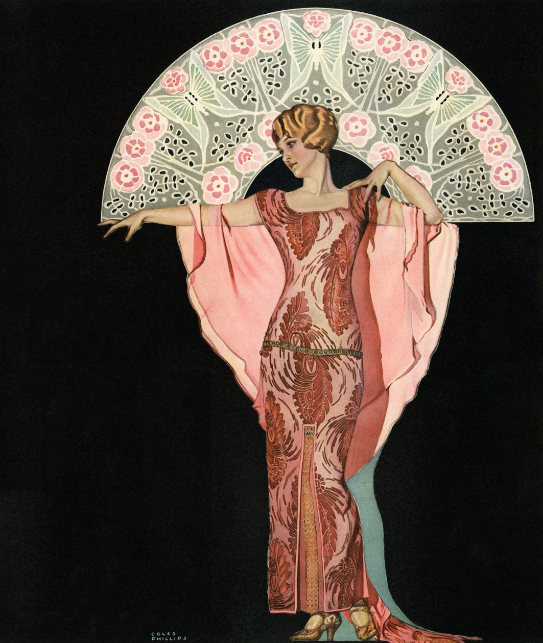Art Deco Beauty with a Fan af Coles Phillips af C. Coles Phillips