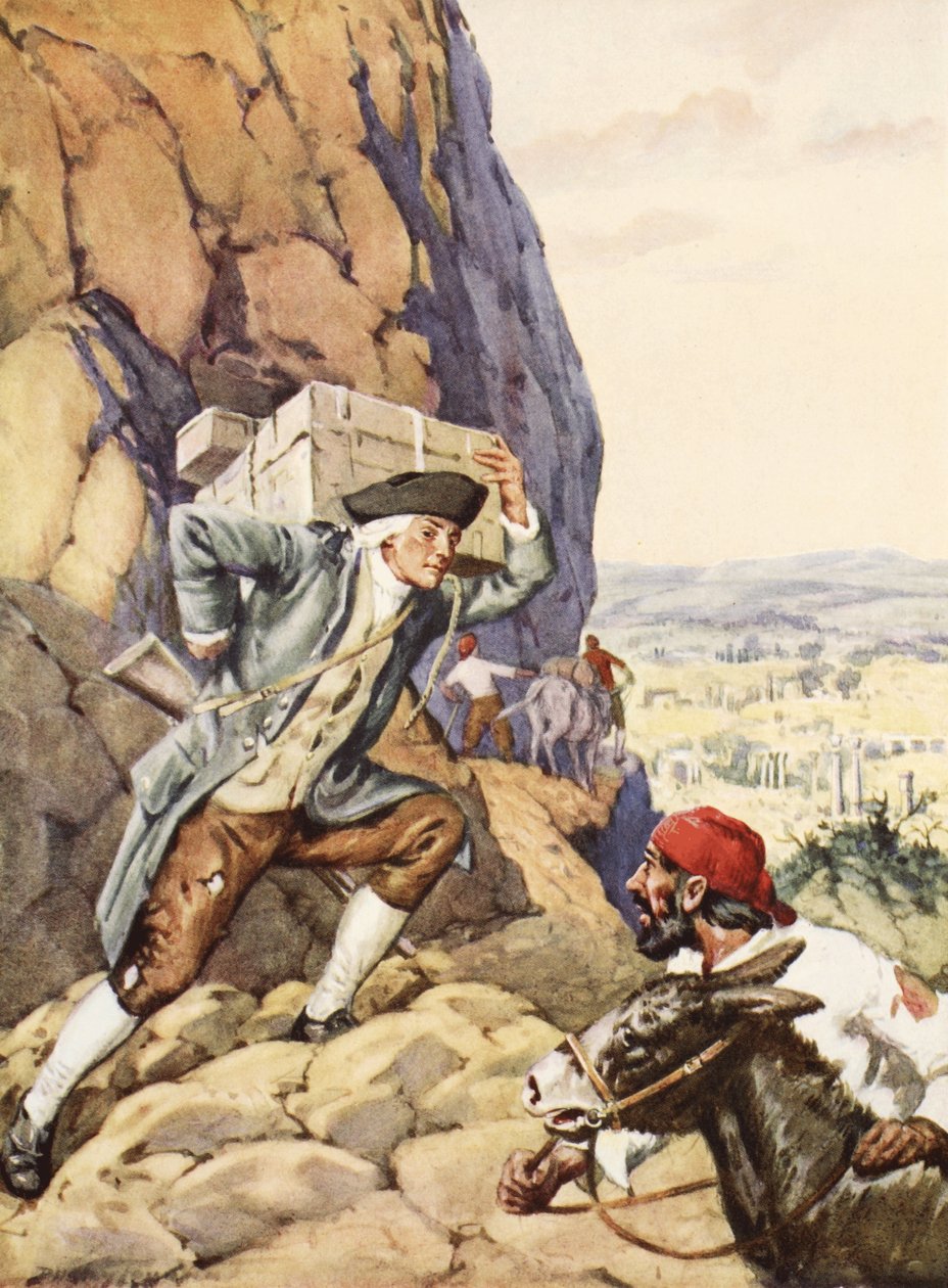 James Bruce hjælper sin dumme følger (litho) af C. Dudley Tennant