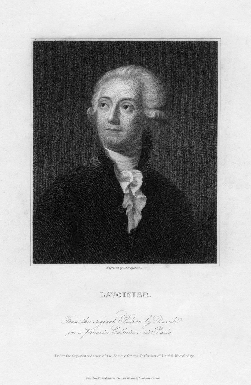 Antoine Lavoisier, fransk kemiker fra det 18. århundrede, 1800-tallet. af C. E. Wagstaff