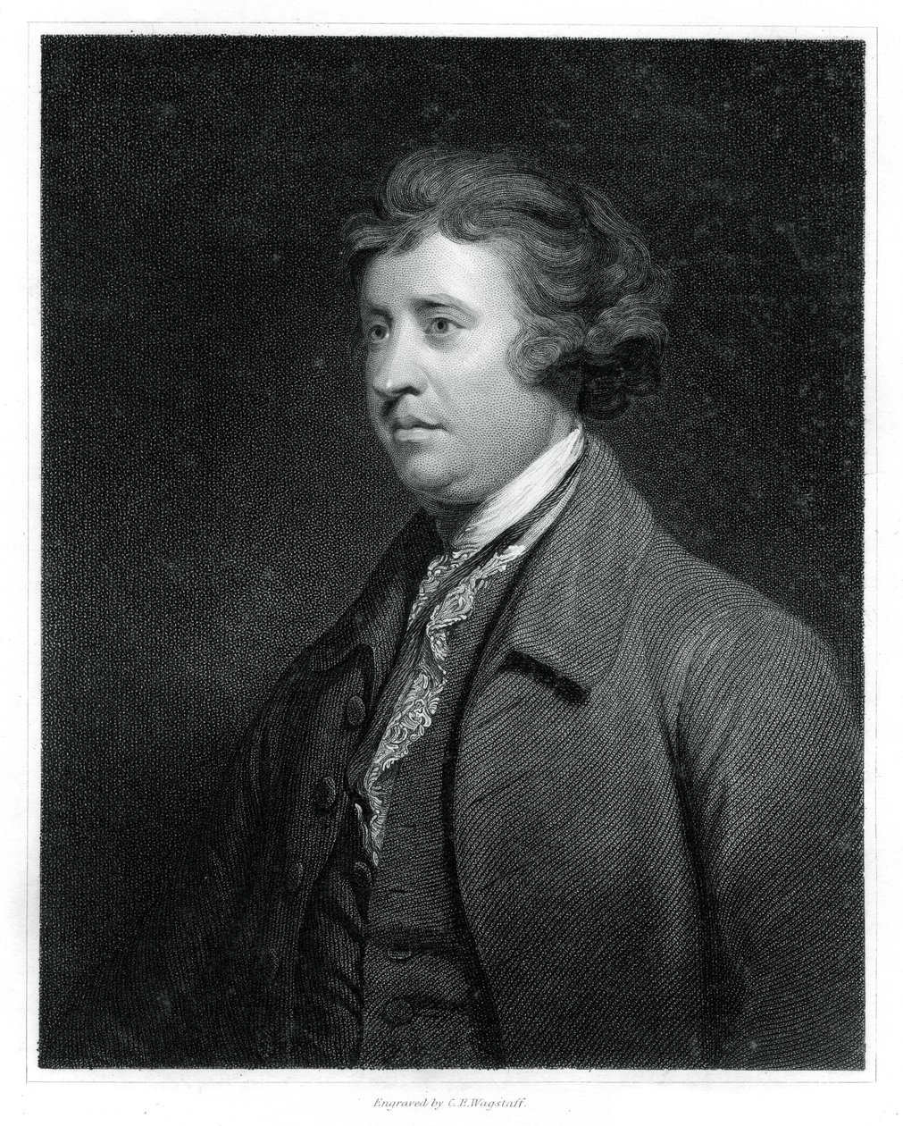 Edmund Burke, anglo-irsk statsmand, forfatter, taler, politisk teoretiker og filosof, 1834. af C. E. Wagstaff