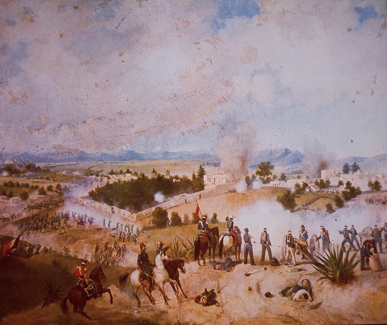Mexicansk-amerikansk krig (1846-48), slaget ved Molino del Rey, amerikanske tropper angriber af C. Escalante