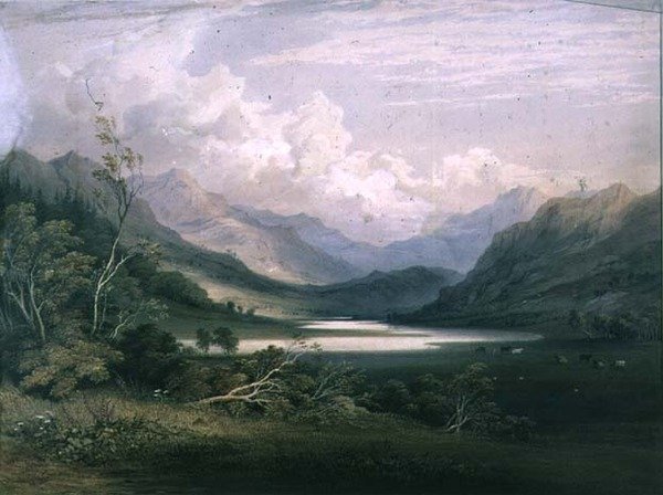 Scene i det engelske Lake District af C. F. Buckley