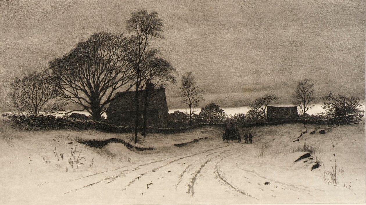 (Landlig vinterscene) af C. F. William Mielatz