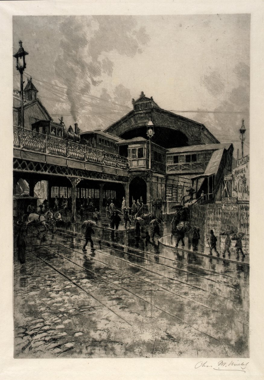 Indgang til Brooklyn Bridge af C. F. William Mielatz