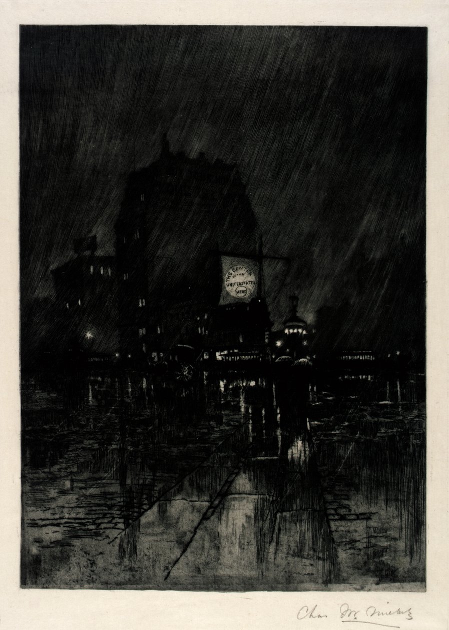 Regnfuld aften, Madison Square af C. F. William Mielatz