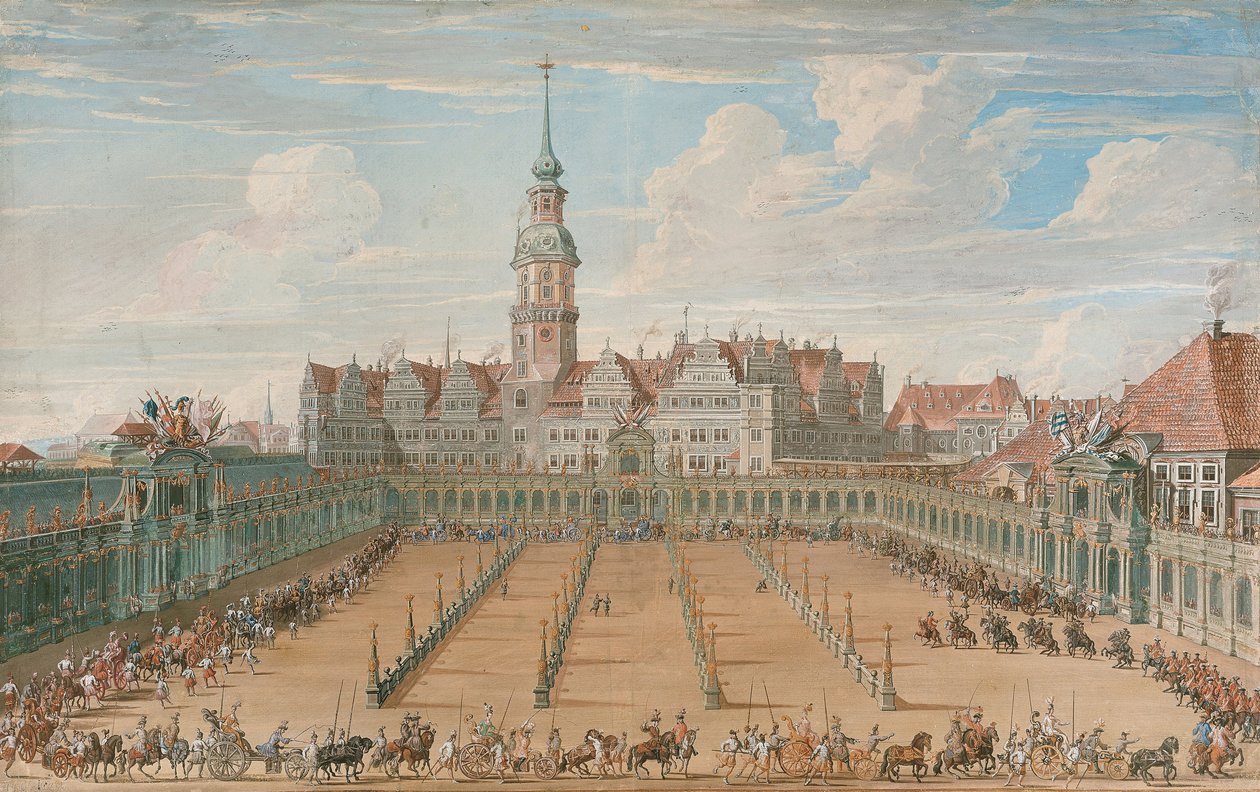 Parade af damernes ringløb den 6. juni 1709 i Dresden, 1710 af C. H. Fritzsche