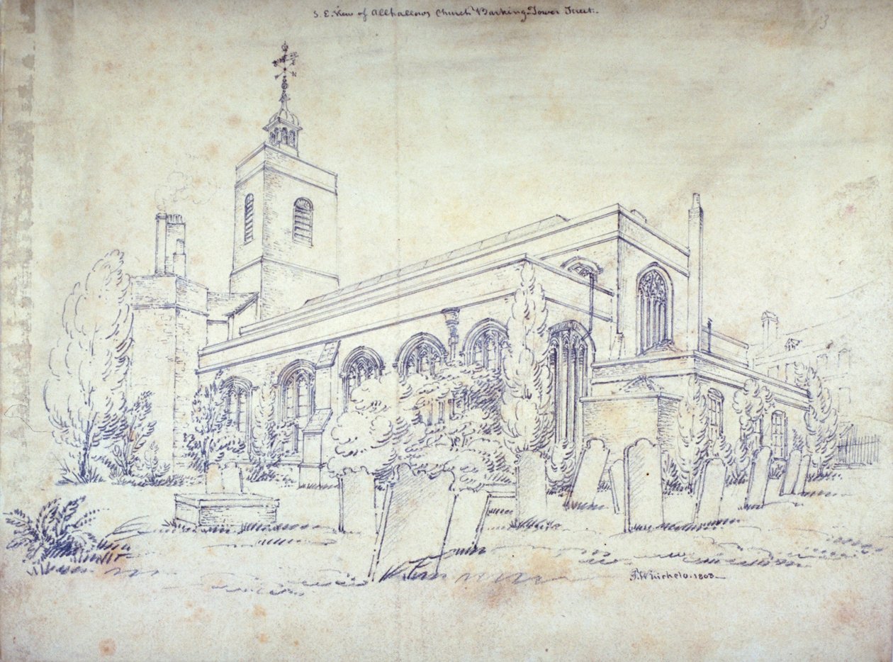All Hallows-by-the-Tower Church, London, 1803 af C John M Whichelo
