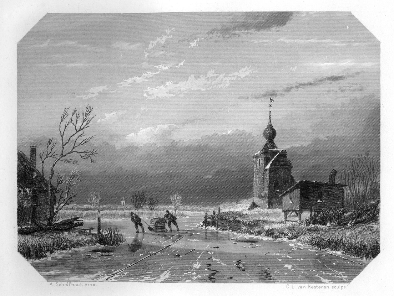 Vinteren 1740, Holland, c1870 af Domenico del Barbiere