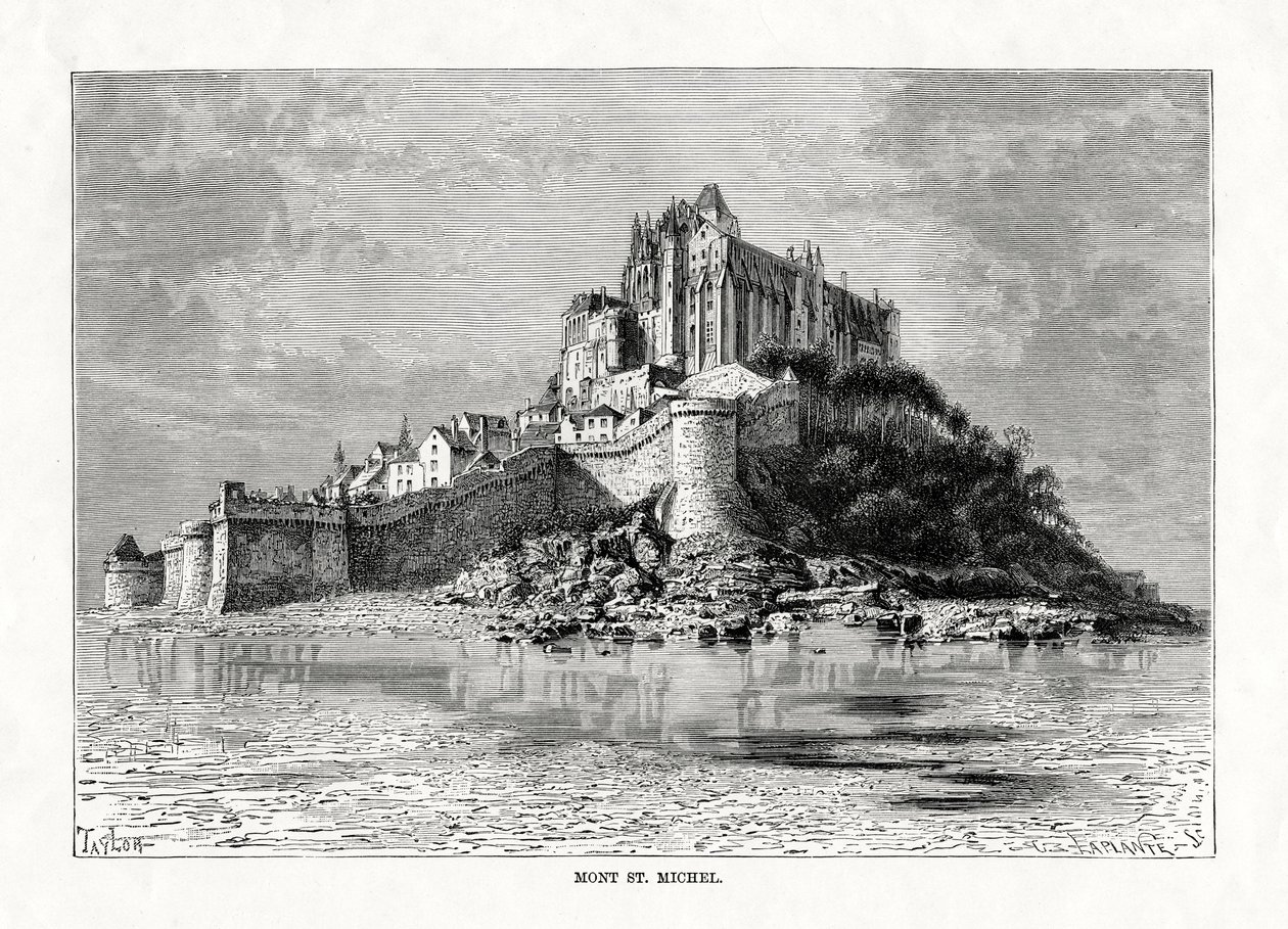 Mont-Saint-Michel, Normandiet, Frankrig, 1879 af C. Laplante