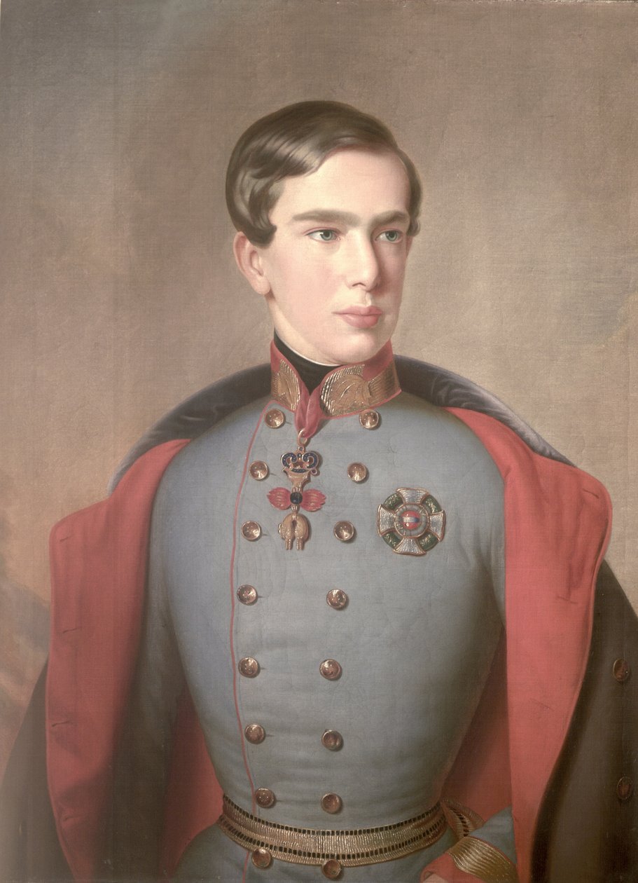 Portræt af kejser Franz Joseph af Østrig (1830-1916) i en alder af 20, 1850 af C. Lemmermayer